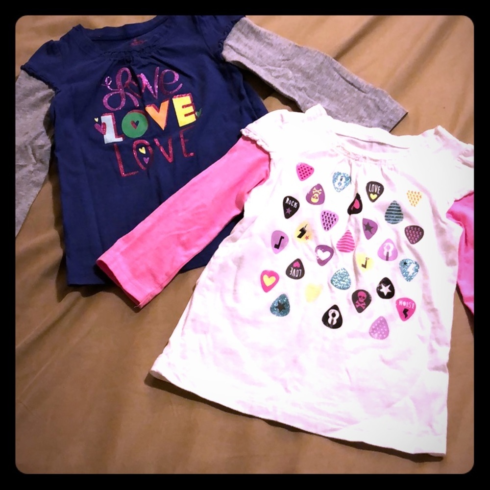 Two Girls Long Sleeve Tees, size 2T